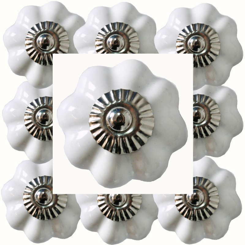 Möbelknöpfe Set 6-8-10 STK Möbelgriffe Weiß Keramik Möbelknopf