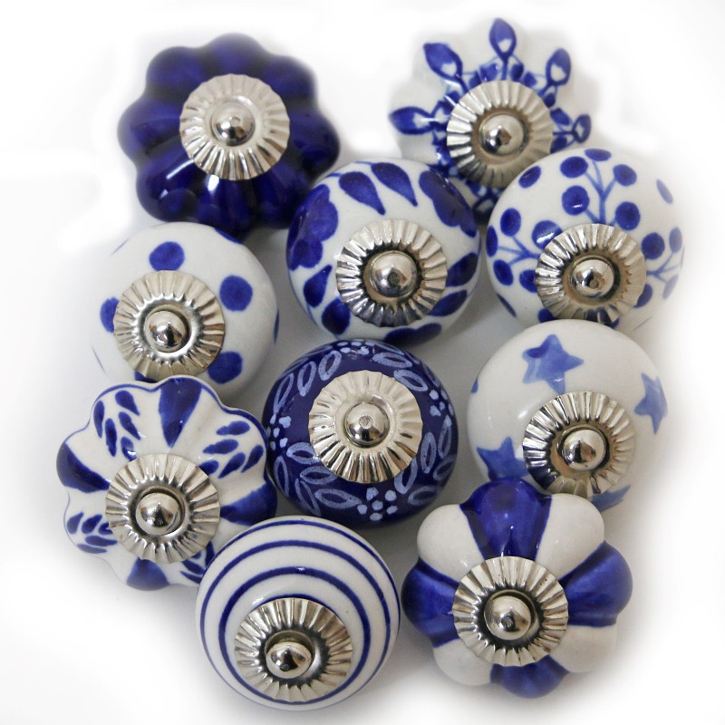 Pomello in ceramica 20 set blu 