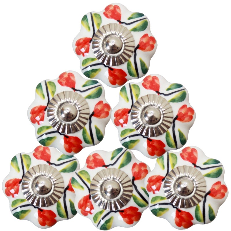 Möbelknöpfe Set 6-8-10 STK Möbelgriffe Weiß Bunt Keramik Knöpfe