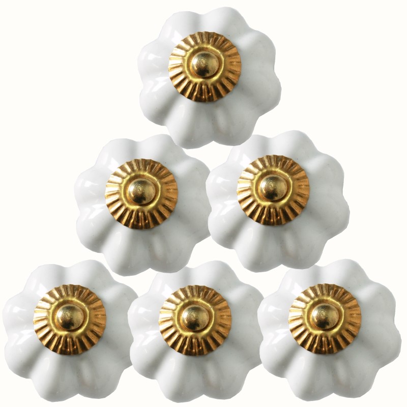 Möbelknöpfe Set 6-8-10 STK Möbelgriffe Weiß Keramik Möbelknopf