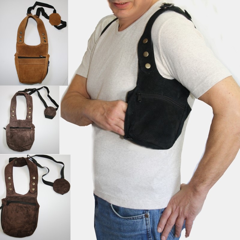 Holster bag, GENUINE LEATHER holster Shoulder Holster goa psy security